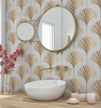 Art Deco Palm Martini Shower Panel