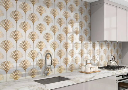 Art Deco Palm Martini Shower Panel