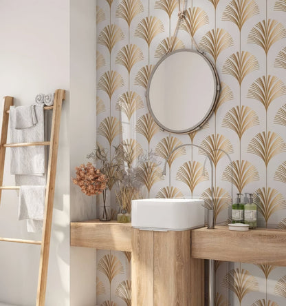 Art Deco Palm Martini Shower Panel