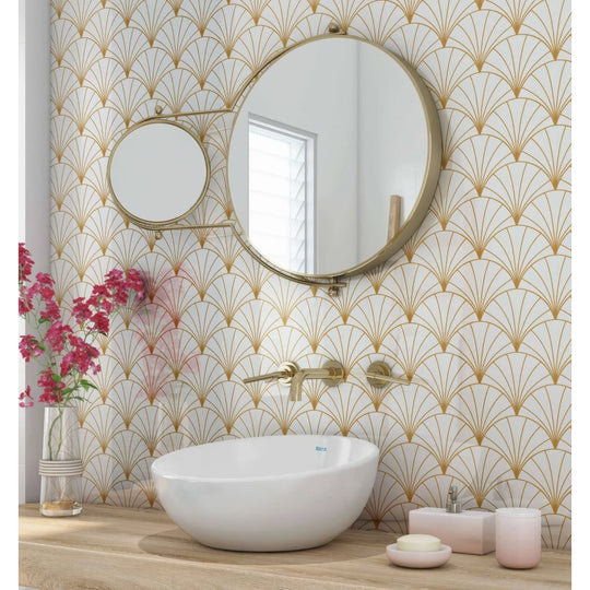 Art Deco Sunrise Fan Shower Panel