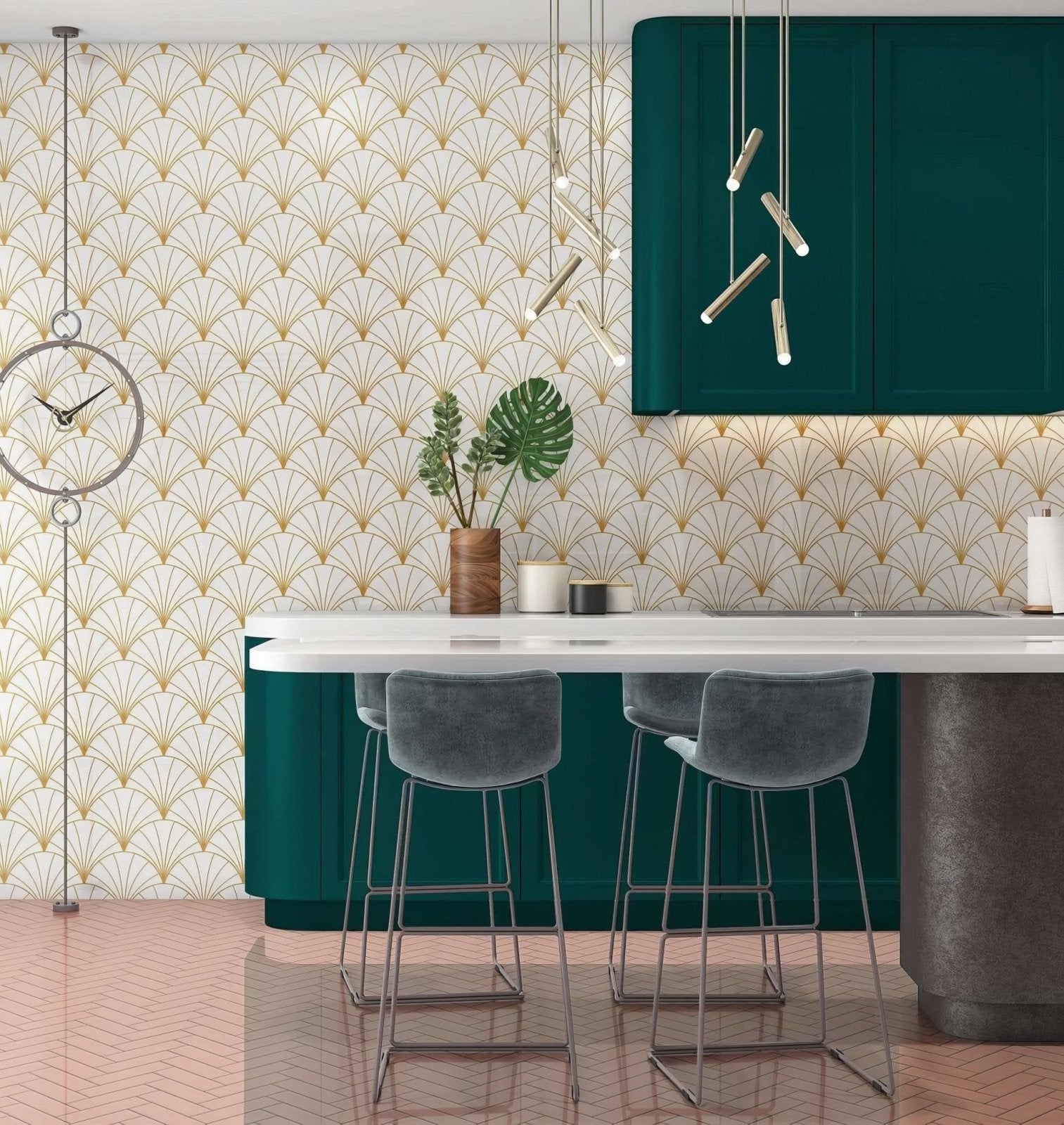 Art Deco Sunrise Fan Shower Panel