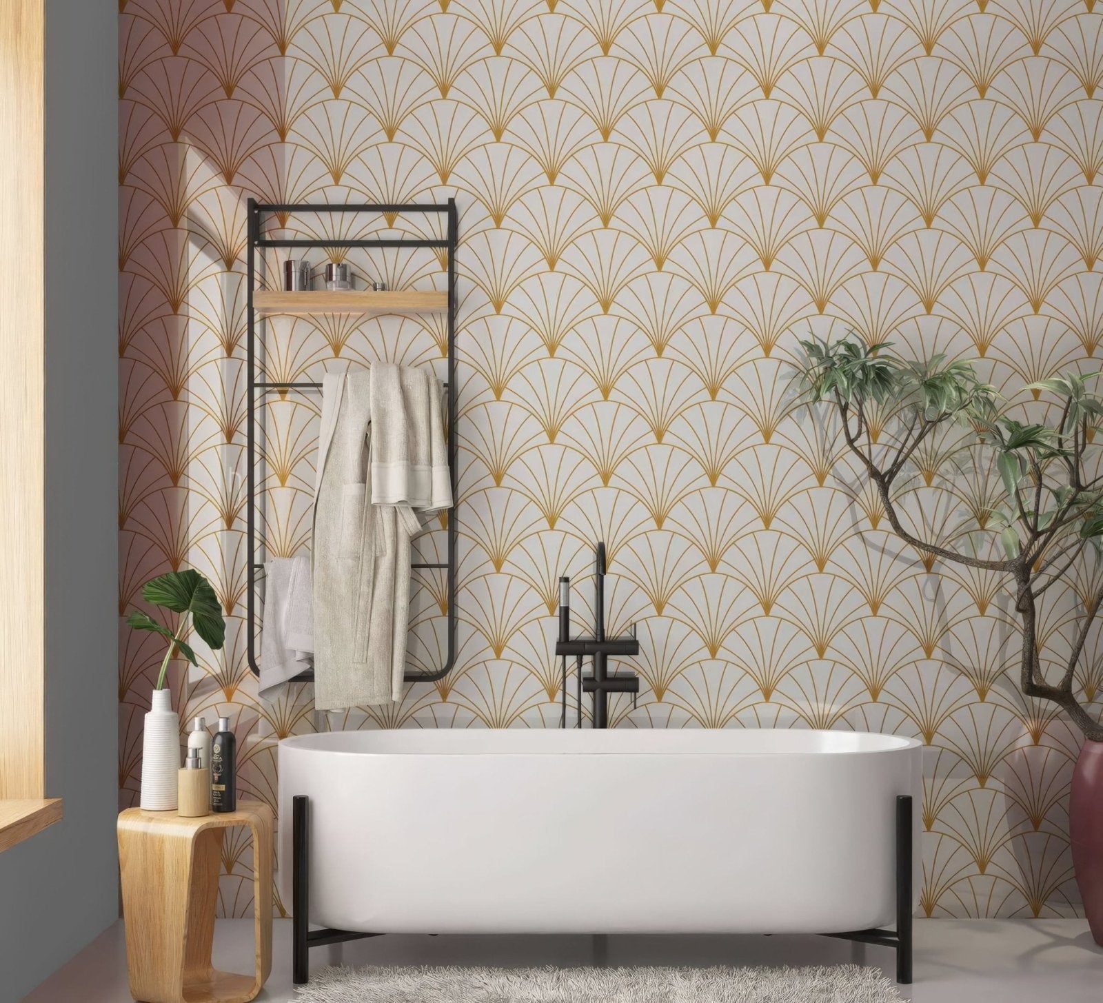 Art Deco Sunrise Fan Shower Panel