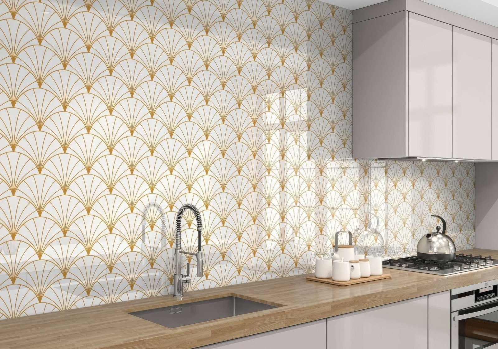 Art Deco Sunrise Fan Shower Panel