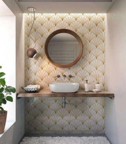 Art Deco Sunrise Fan Shower Panel