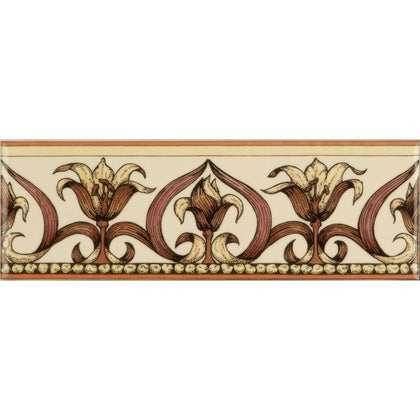 Art Nouveau Lily Pink Classical Decorative Border on County White