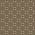 Arundel brown buff and green olive green hexagonal floor tile with brown diamond accents and beige borders repeating pattern