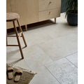 Ascoli porcelain avorio beige stone-effect floor tiles with a subtle textured finish 40 x 60cm