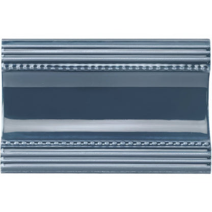 Ascot Blue Plain Cornice Ceramic Wall Tile 152x75mm