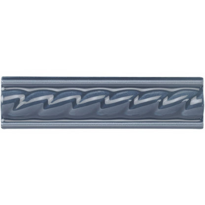 Ascot Blue Rope Moulding Ceramic Wall Tile 152x40mm