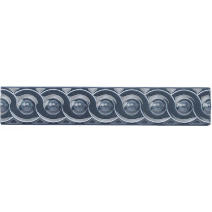 Ascot Blue Scroll Moulding Ceramic Wall Tile 152x29mm
