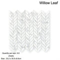 White marble mosaic tile with delicate willow leaf pattern from aspen for elegant wall or floor decor