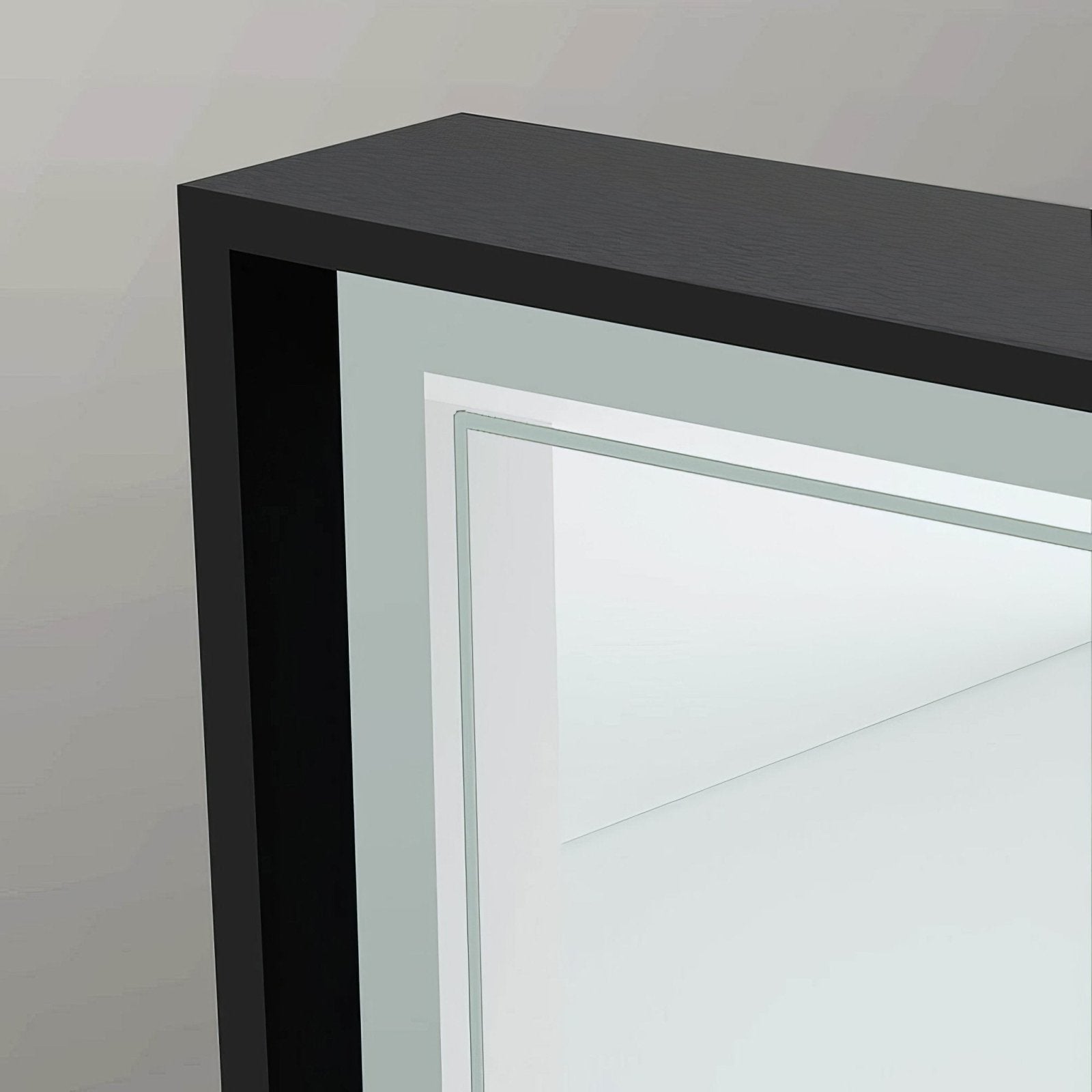 Astoria Mirror 140 black with sleek black frame and modern design featuring reflective glass surface