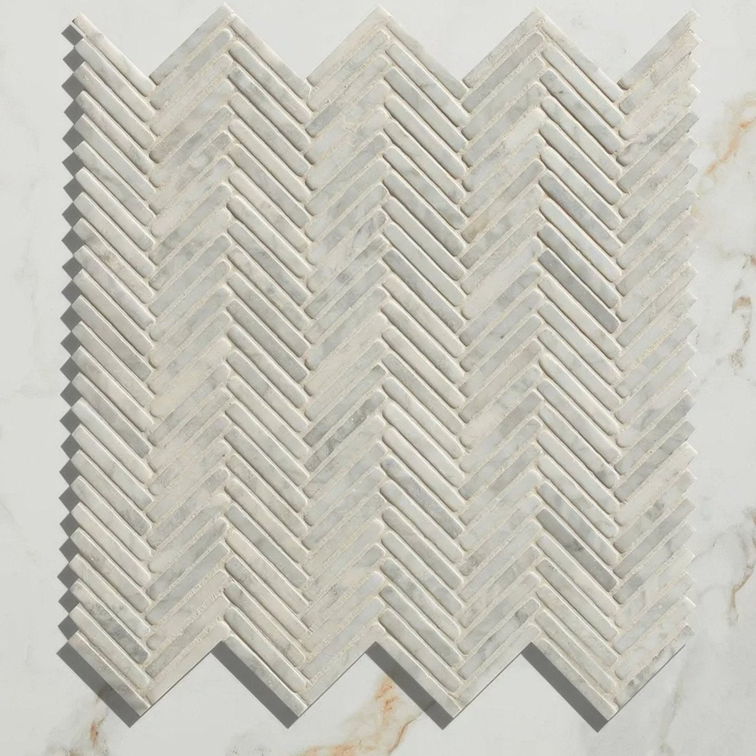 White marble mosaic tile athens carrara marble mosaic with herringbone pattern for stylish wall and floor design