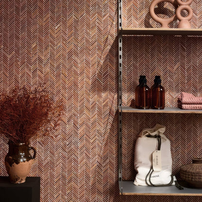 Athens Rosso Travertine Mosaic