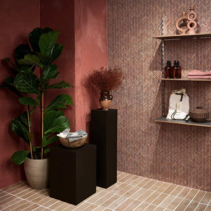 Athens Rosso Travertine Mosaic