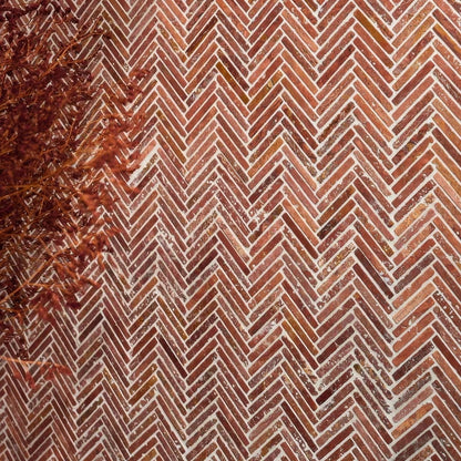 Athens Rosso Travertine Mosaic