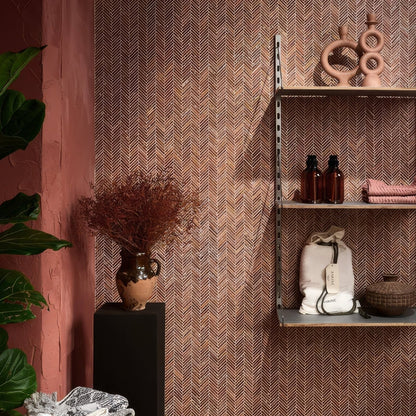 Athens Rosso Travertine Mosaic