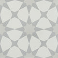 Atlas porcelain soft grey tile with gray and white geometric star pattern for flooring and wall use