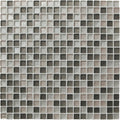 Gray and beige aura mosaic tile with textured glass like finish for decorative wall and backsplash use