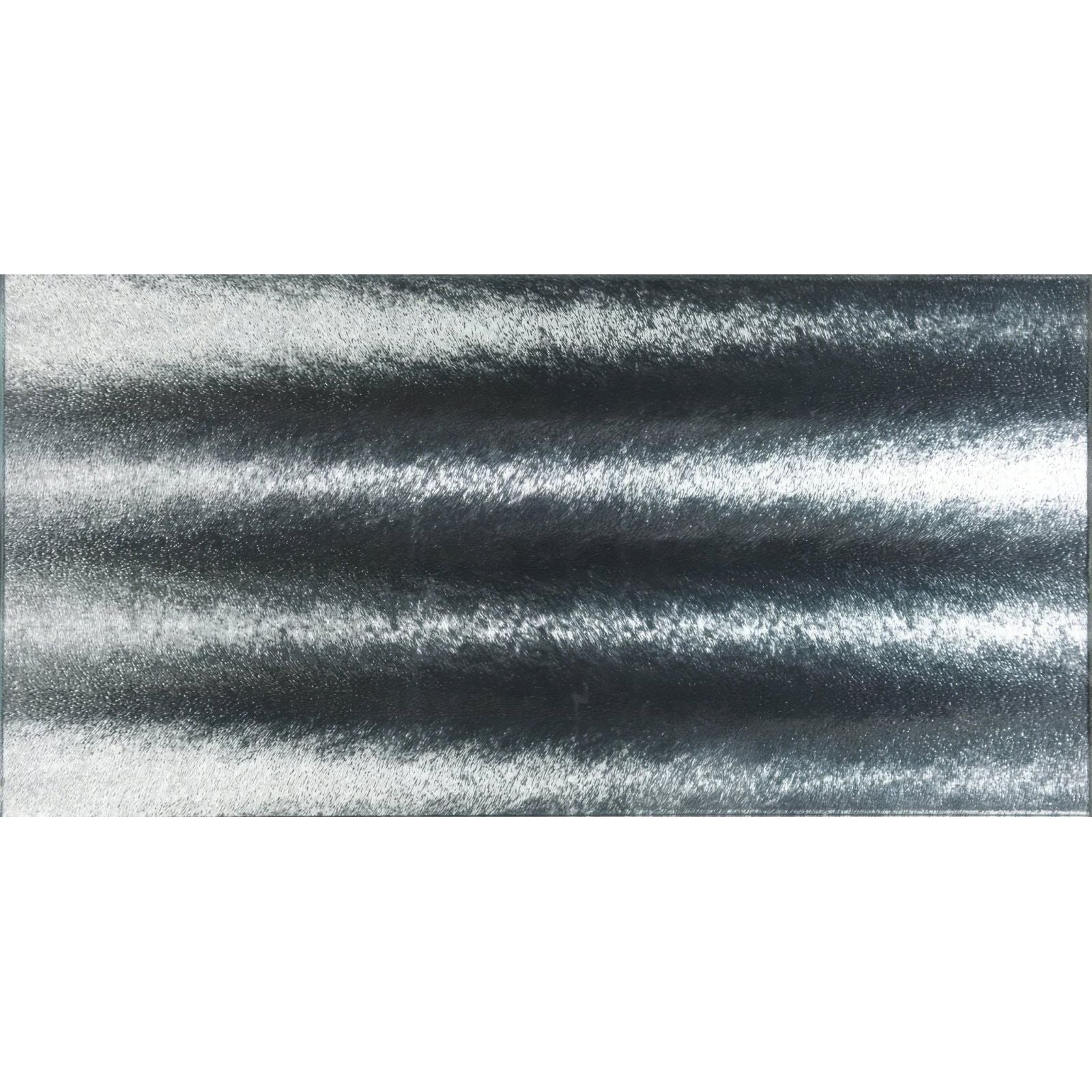 Aurora borealis silver decorative glass featuring a silver metallic corrugated textured wavy surface