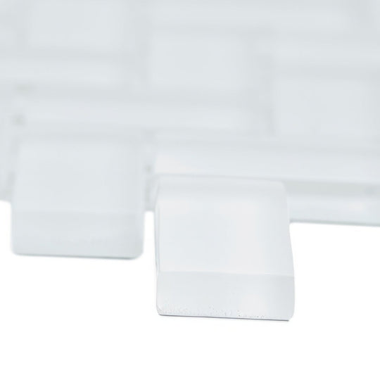 Aurora Herringbone White mosaic - alternate view