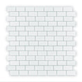 Aurora mini brick white mosaic with white glass subway tile mosaic for wall and backsplash applications