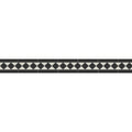 Austen black and dover white ceramic tile border with black and white diamond pattern for decorative edging