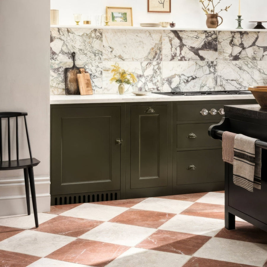 Avalon Tumbled Rosso Marble Tile 40.6x40.6cm