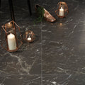 Avante garde marble honed floor tiles 45.7 x 45.7cm dark gray with white veining
