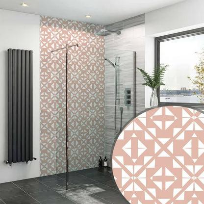 Aztec Pink White Shower Panel