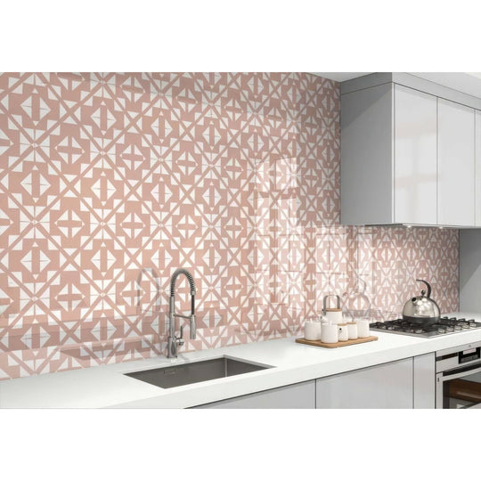 Aztec Pink White Shower Panel - alternate view