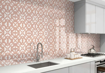 Aztec Pink White Shower Panel