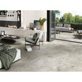 Baltimore 1816 grey matt gray stone-effect floor tiles with subtle veining and a matte finish