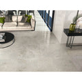 Baltimore 1821 grey polished floor tiles in light gray marble effect with subtle veining for elegant interiors
