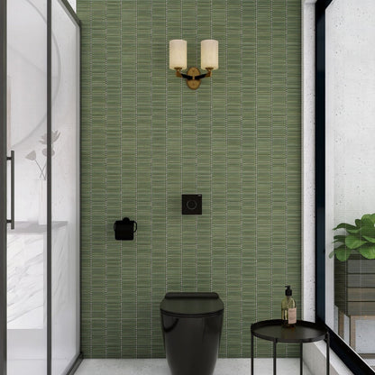 Bamboo Lustre Porcelain Mosaic Avocado