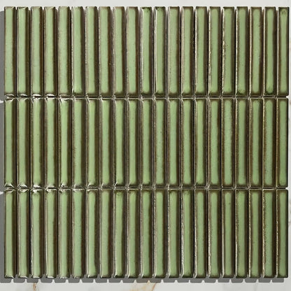Bamboo Lustre Porcelain Mosaic Avocado