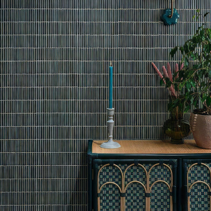 Bamboo Lustre Porcelain Mosaic Teal