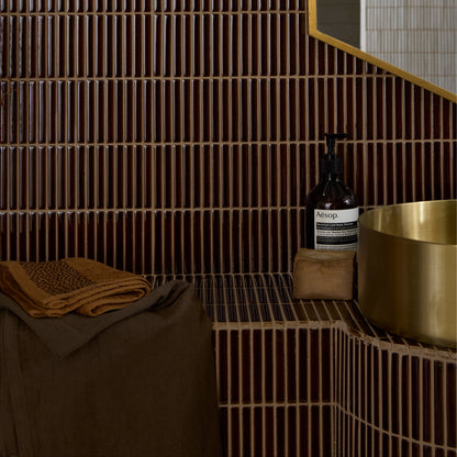 Bamboo Porcelain Mosaic Caramel