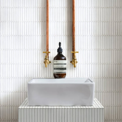 Bamboo Porcelain Mosaic White