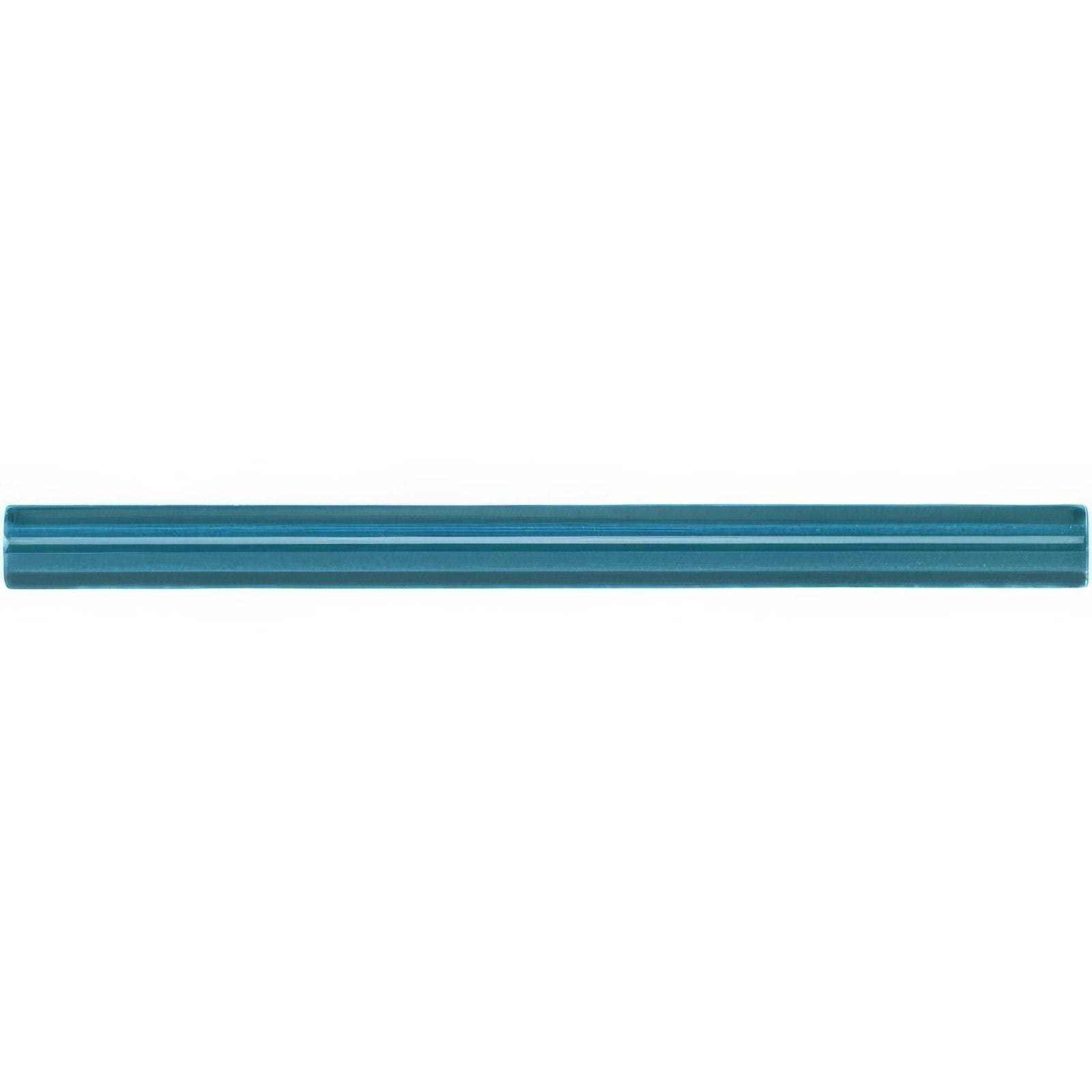 Baroque blue omega moulding teal ceramic tile with glossy finish and subtle horizontal ridges