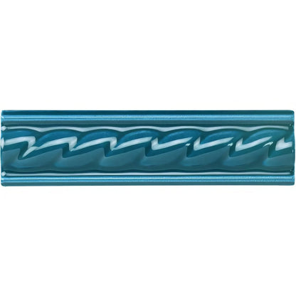 Baroque Blue Rope Moulding Ceramic Wall Tile 152x40mm