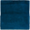 A square deep teal ceramic bastille field tile with a matte finish and slightly uneven edges