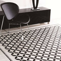 Bavaria black on dover white black and white geometric patterned glossy floor tiles for stylish interior flooring