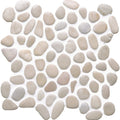 Beige Hawaii Pebble Mosaics featuring beige and gray smooth river rock tiles arranged in a natural pattern