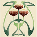 Belle Epoque Tube-Lined Single Tile on County White – detail view 3