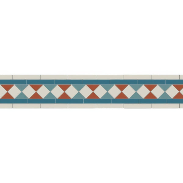 Blue, Dover White, Pugin Blue & Red Ceramic Floor Tile