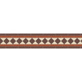 Brown and cream diamond-patterned mosaic tile border from Bennett brown red and white collection for decorative use