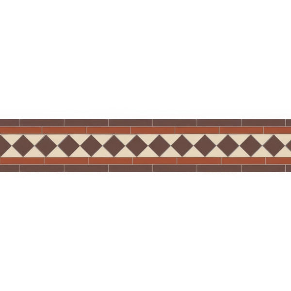 Brown, Red & White Ceramic Floor Tile