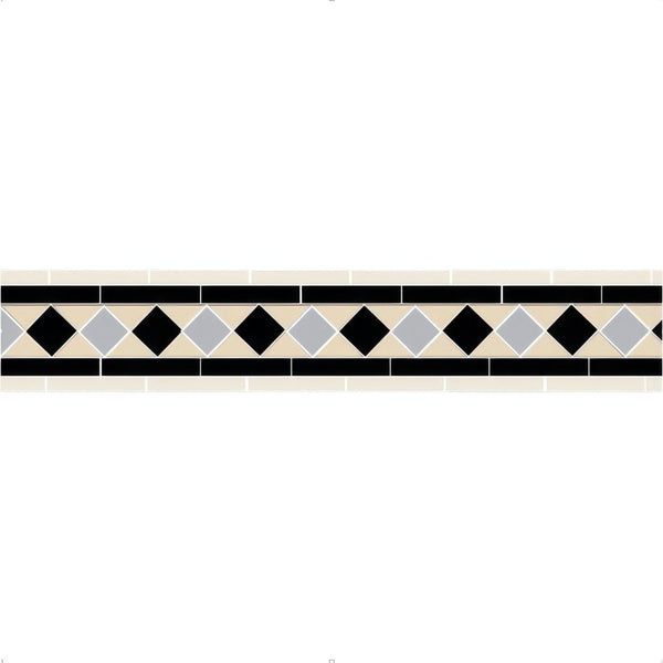 Dover White, Grey & Black Ceramic Floor Tile
