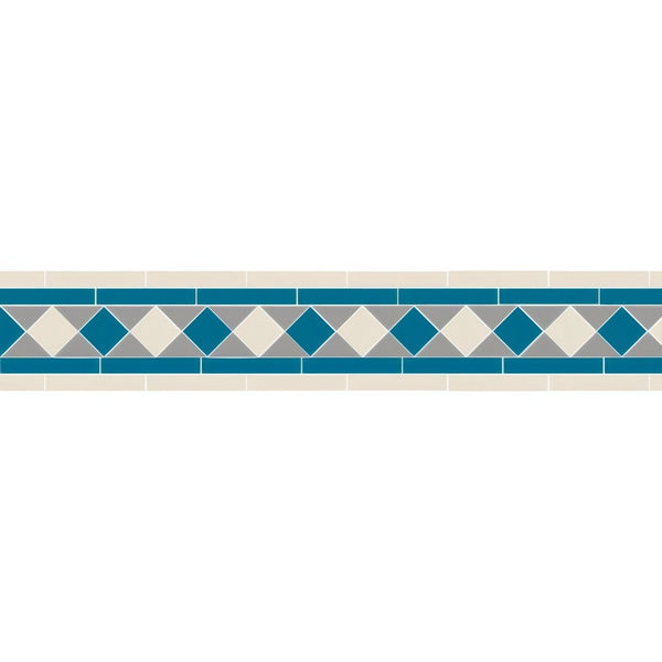 Grey, Dover White and Pugin Blue Ceramic Floor Tile